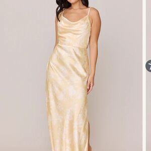 Revelry Pale Yellow Bouqet Bridesmaid Dress